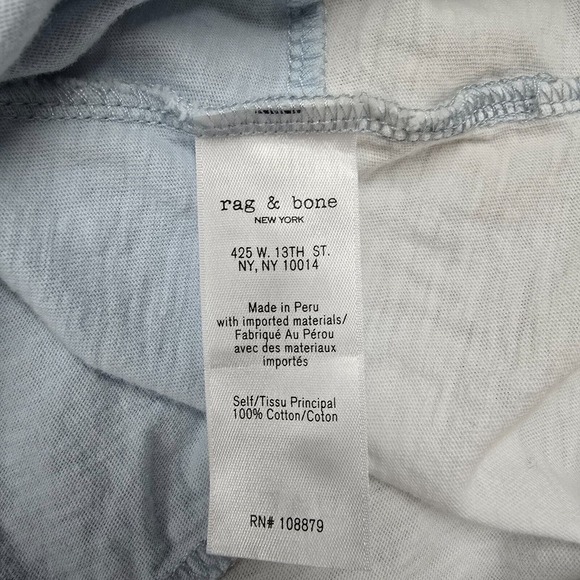 Rag and Bone Shirt Mens Medium Blue Colorblock Short Sleeve Pullover‎ Cotton - Picture 6 of 10